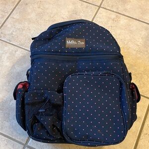 Matilda Jane Navy and Pink Polka Dot Kids Cooler Backpack